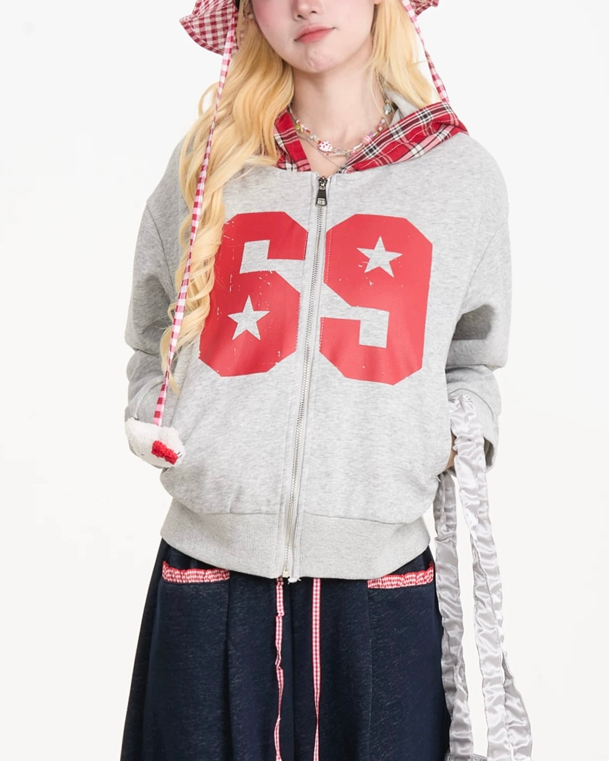 Retro hooded sweatshirt jacket