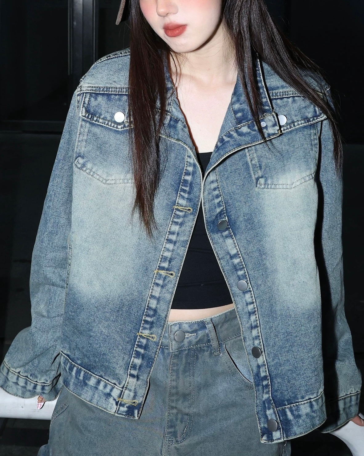 Retro simple denim jacket