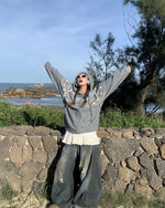 星星提花連帽開衫