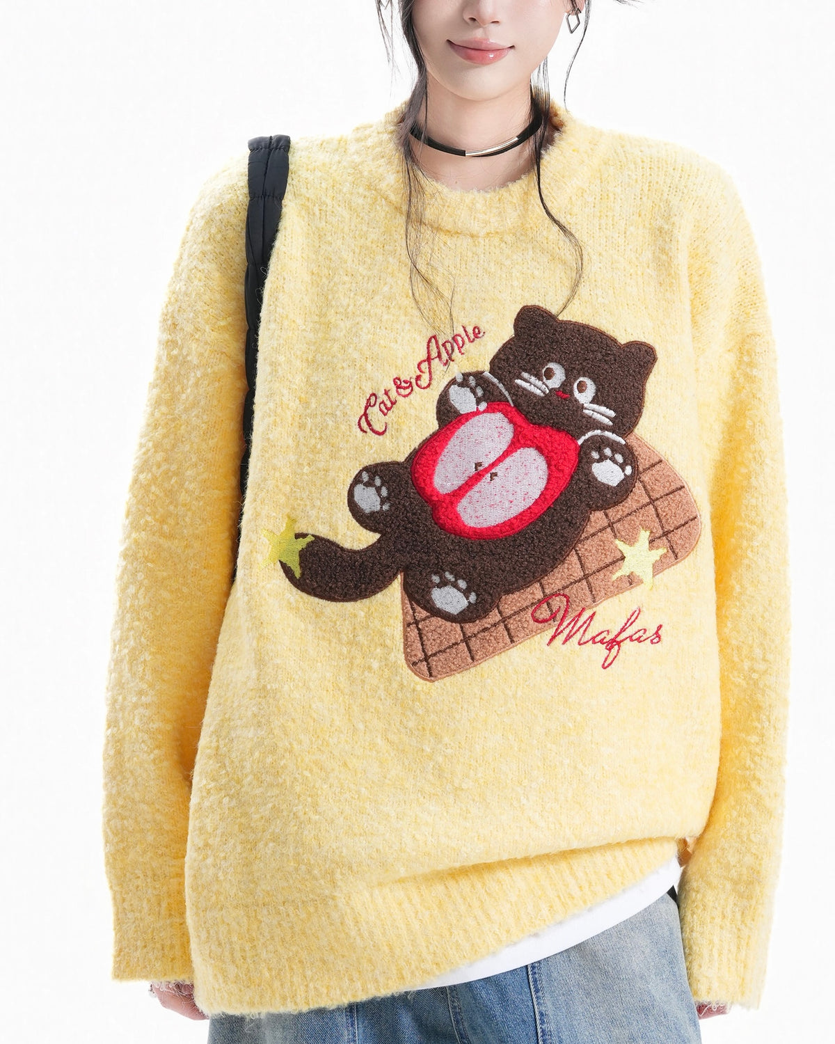 可愛小貓休閑針織衫