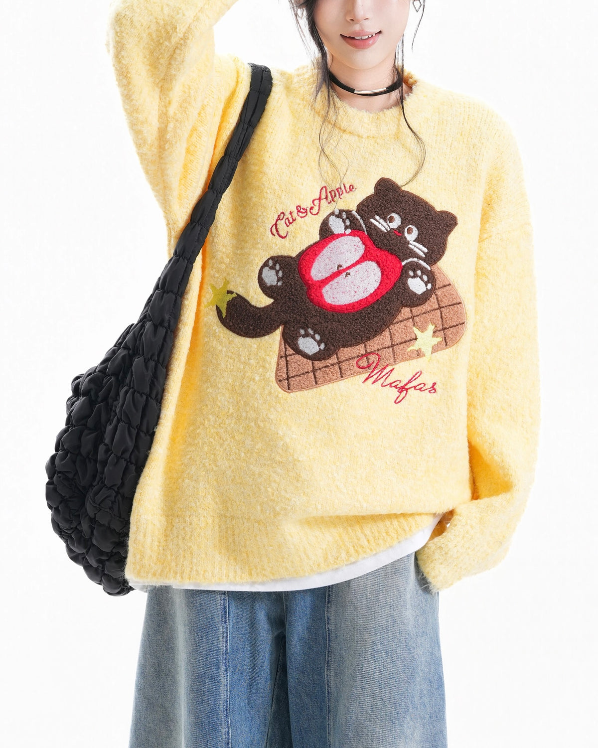 可愛小貓休閑針織衫