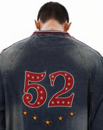 復古水洗刺綉牛仔衛衣