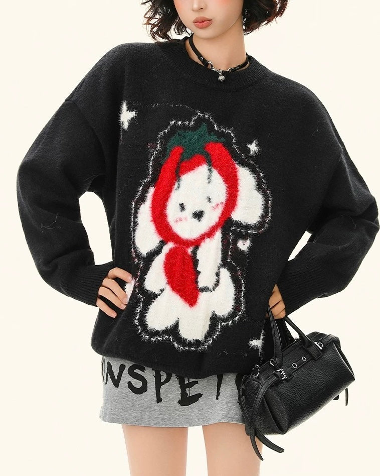 可愛小狗百搭針織衫