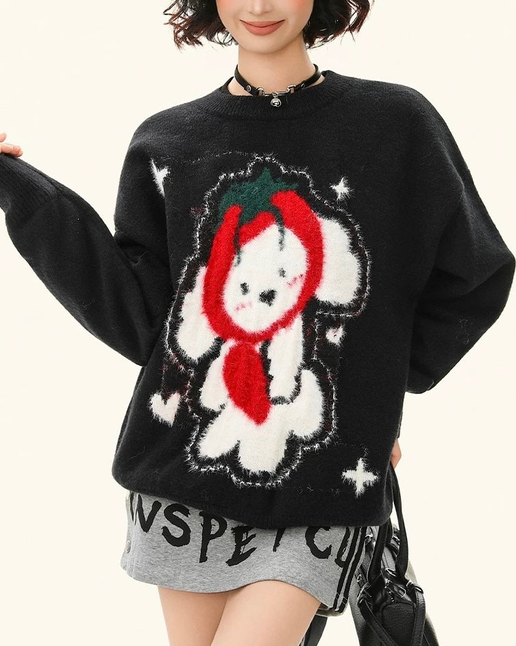 可愛小狗百搭針織衫