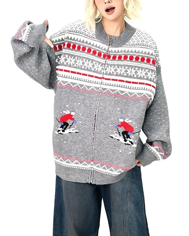 Polka Dot Ski Cardigan