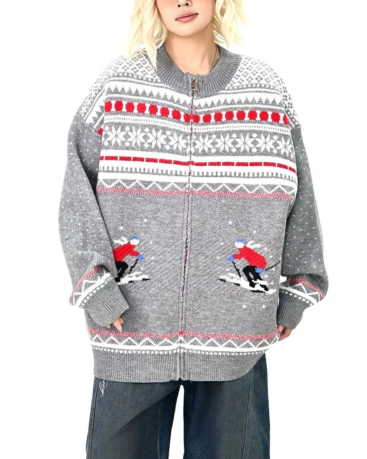 Polka Dot Ski Cardigan