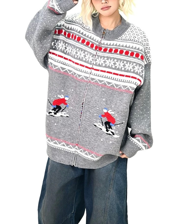 Polka Dot Ski Cardigan