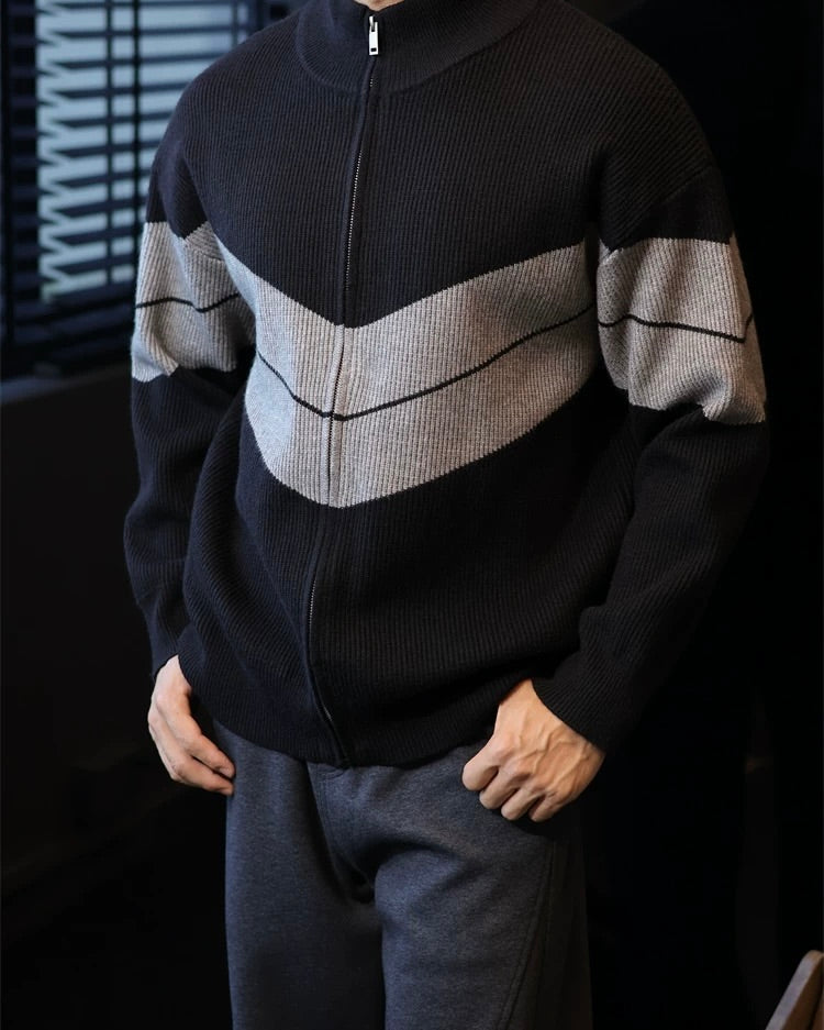 半高領開衫毛衣