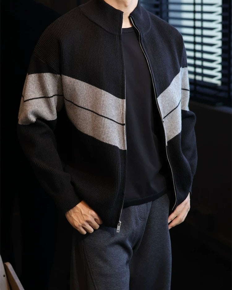 半高領開衫毛衣