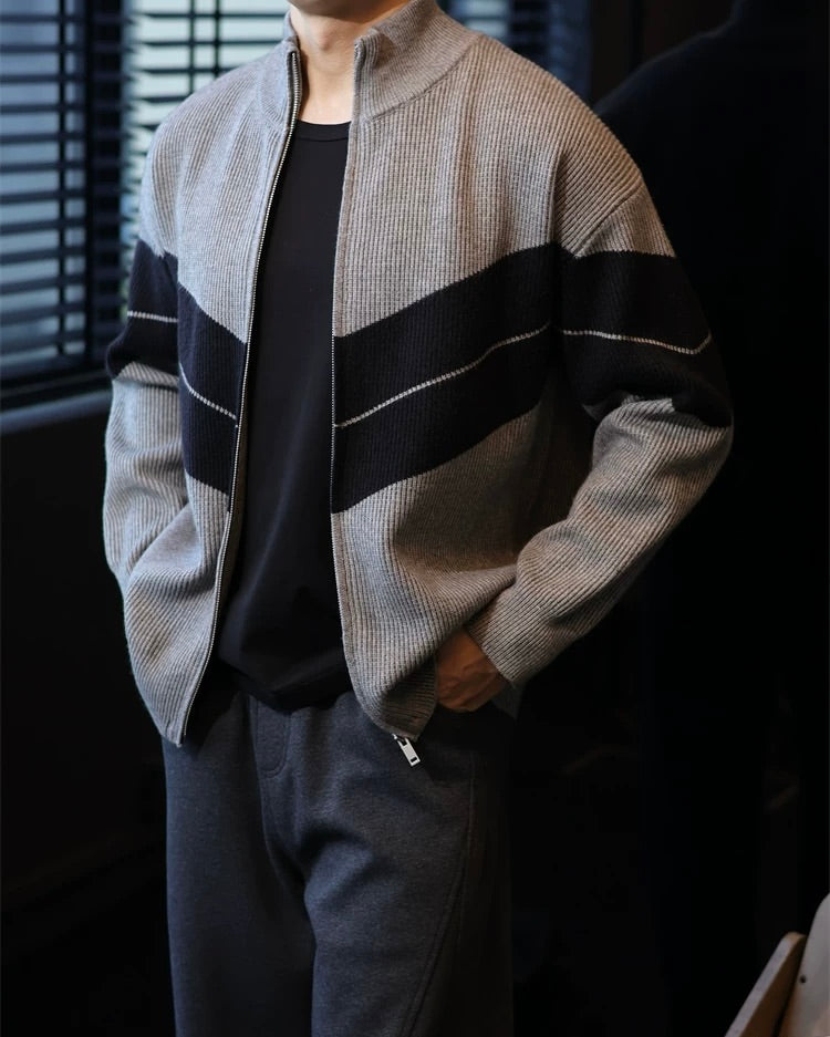 半高領開衫毛衣