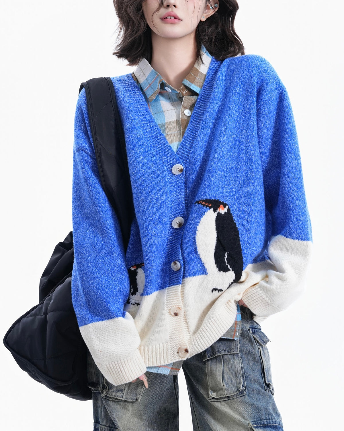 企鵝提花情侶外套