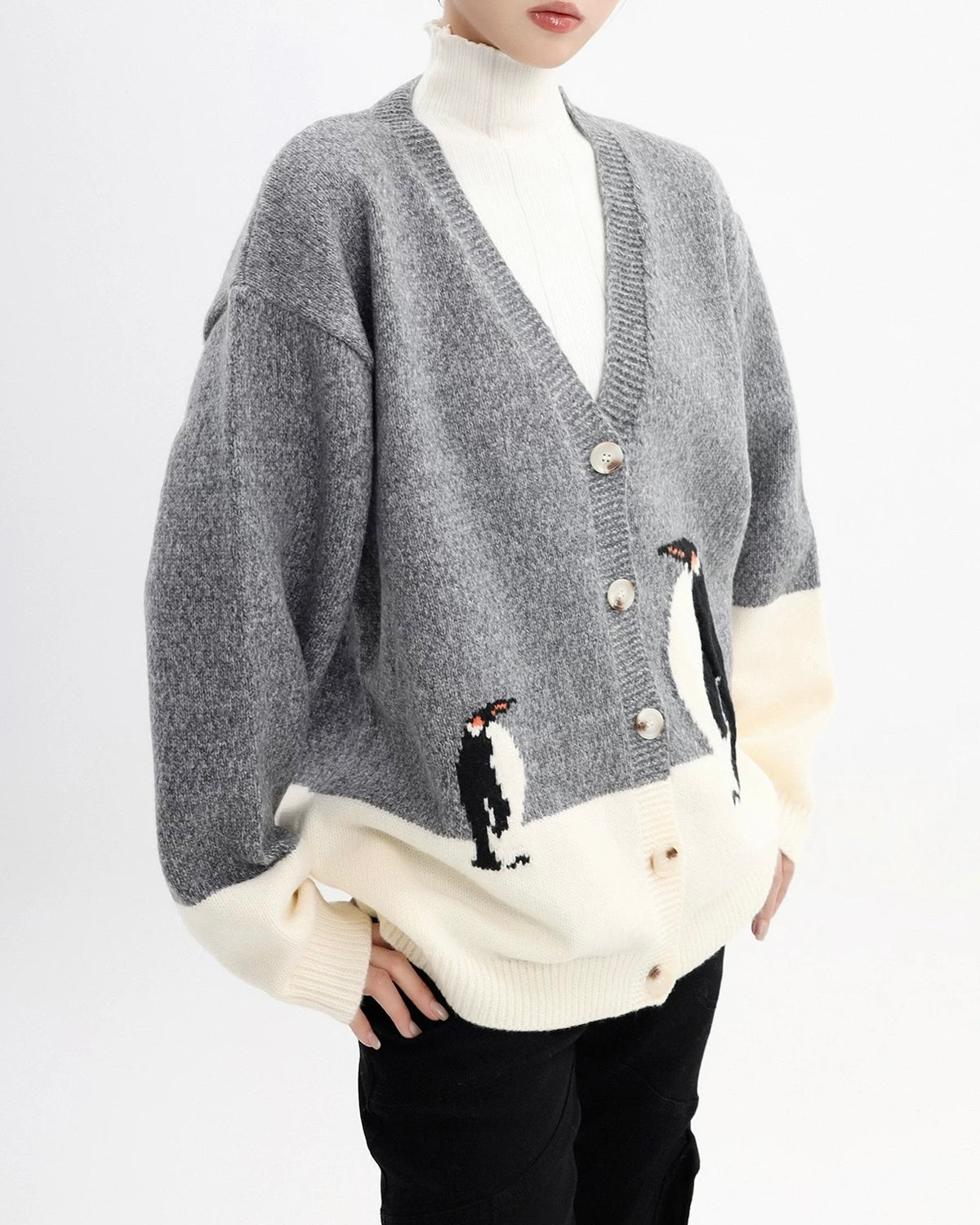 企鵝提花情侶外套