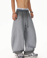 patchwork loose trousers