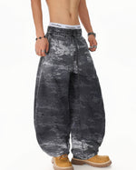 camouflage paneled overalls