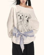퍼피 오프숄더 긴팔 스웨트셔츠(여성용)