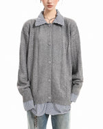 가짜 투피스 스플라이스 커플 스웨터