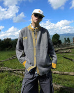 대비색 크루넥 스웨터