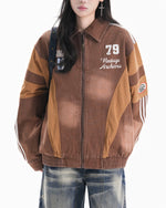 레트로 레터링 캐주얼 재킷