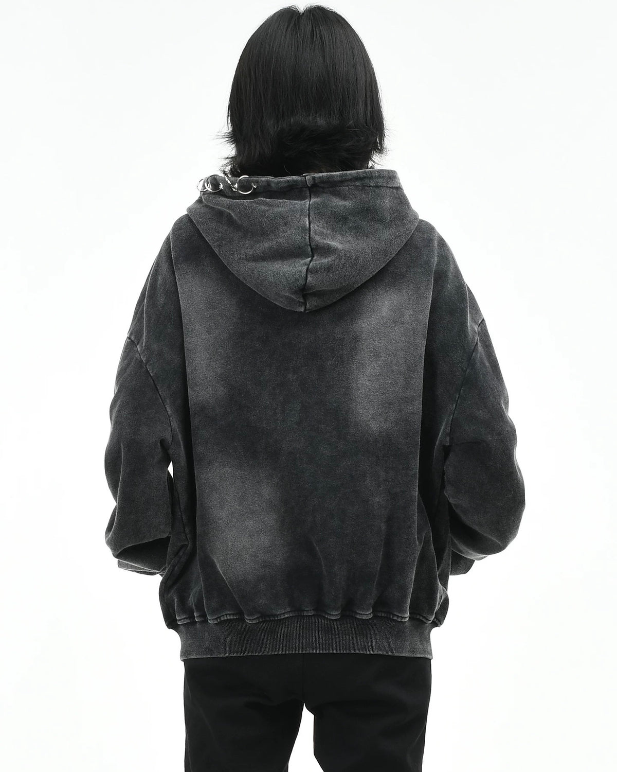 워시드 블랙 디스트레스드 커플 재킷