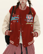 자수 컬러블록 재킷