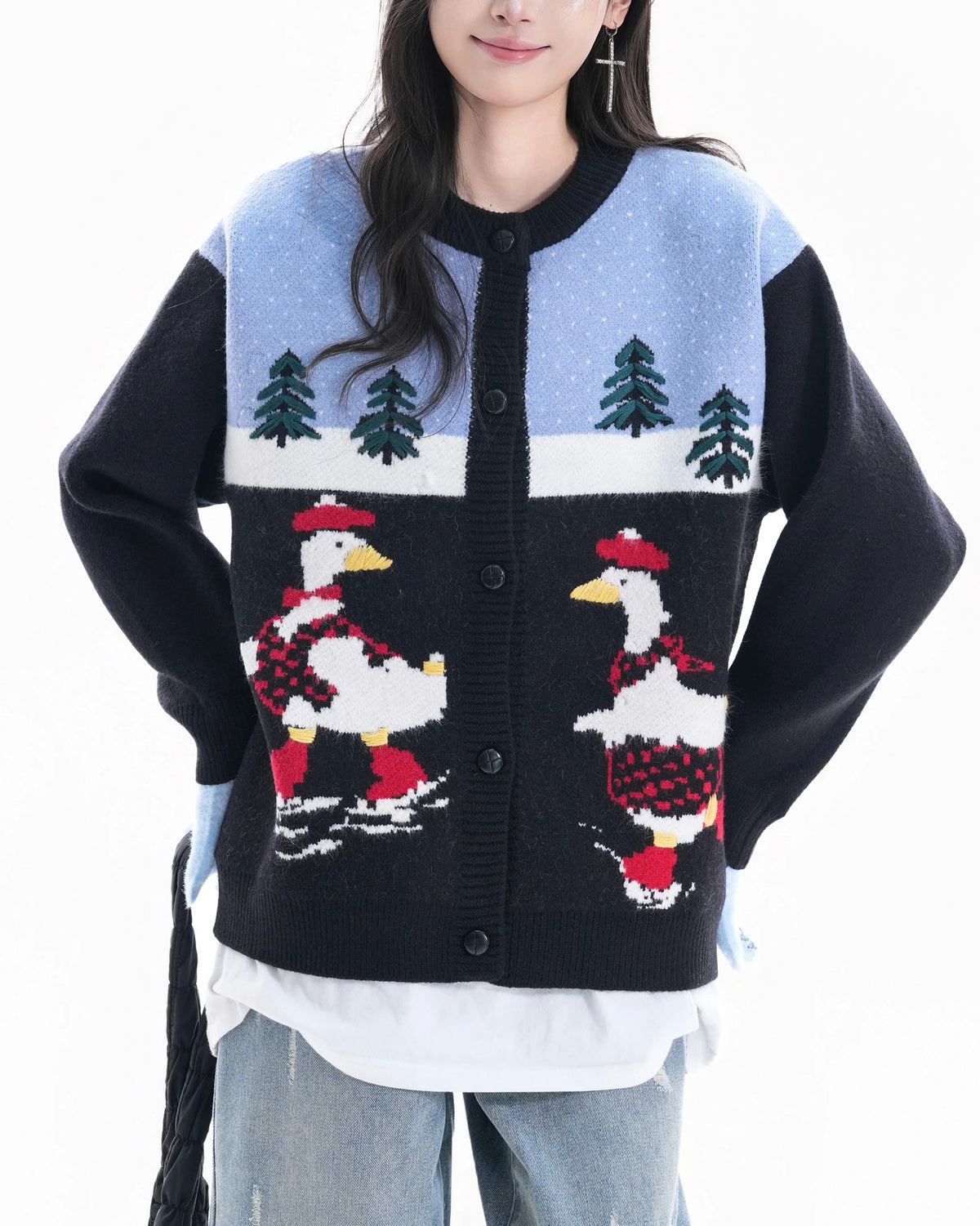 재미있는 만화 자카드 스웨터