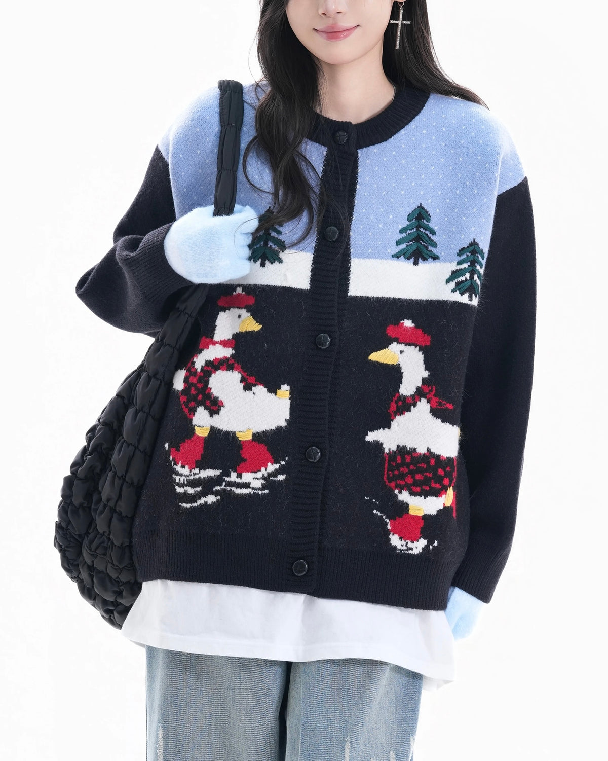 재미있는 만화 자카드 스웨터