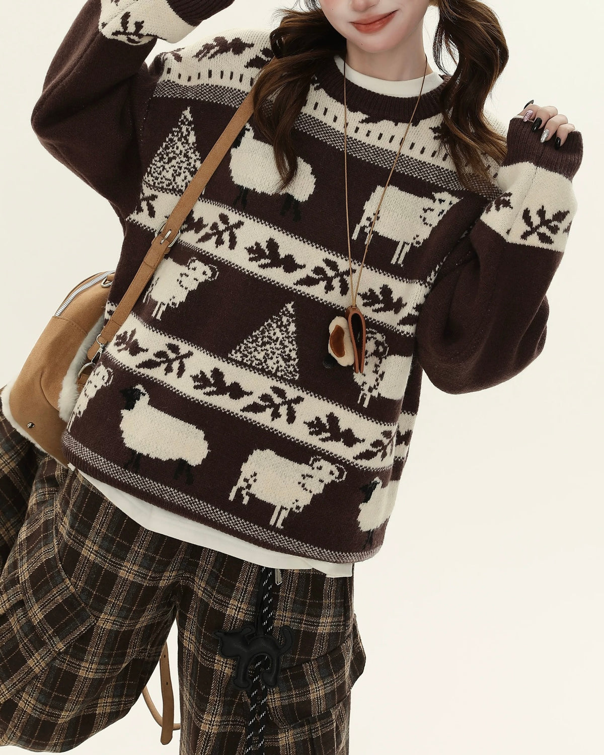 趣味動物條紋毛衣