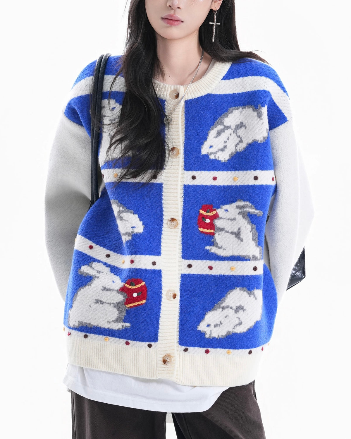 復古趣味小兔子毛衣