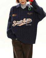 復古刺綉休閑毛衣