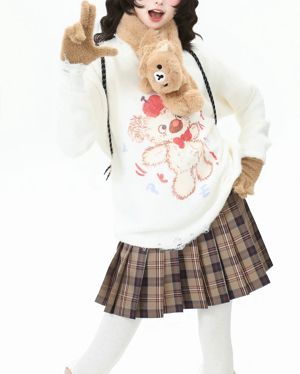 雙肩包玩偶情侶針織衫