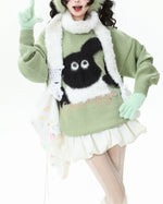 撞色可愛針織衫