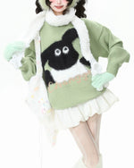 撞色可愛針織衫