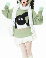 撞色可愛針織衫