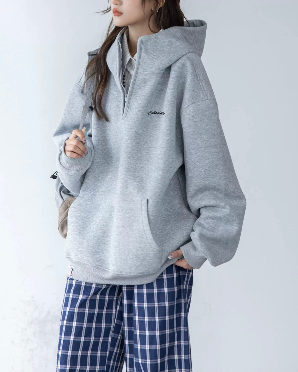 復古立領連帽外套