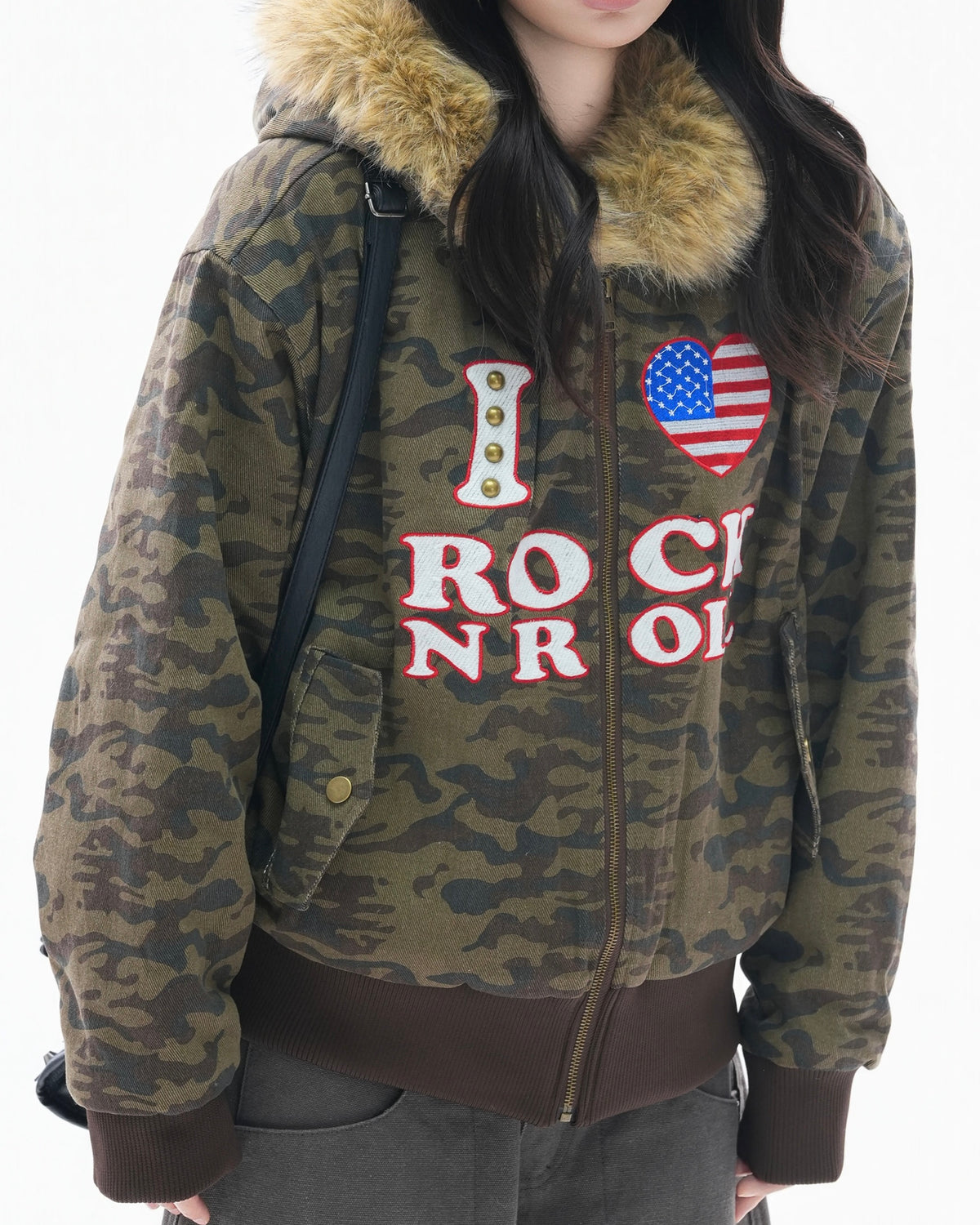 Retro letter thick coat