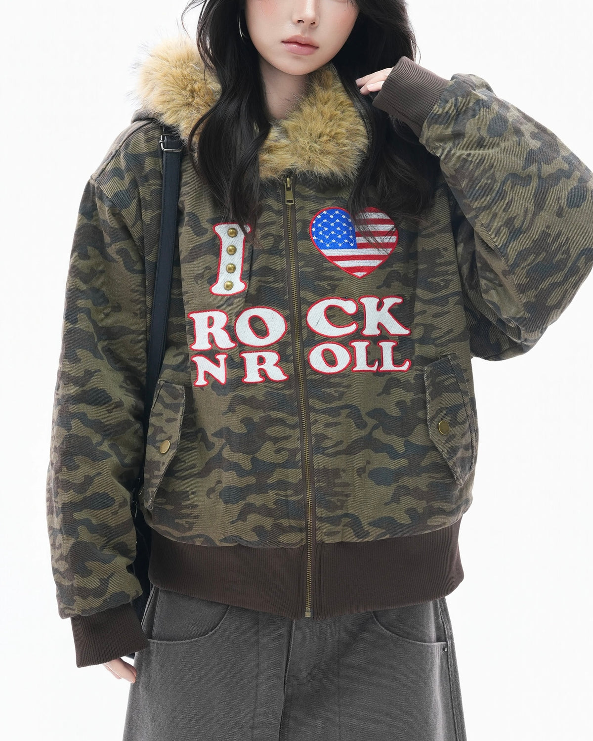 Retro letter thick coat