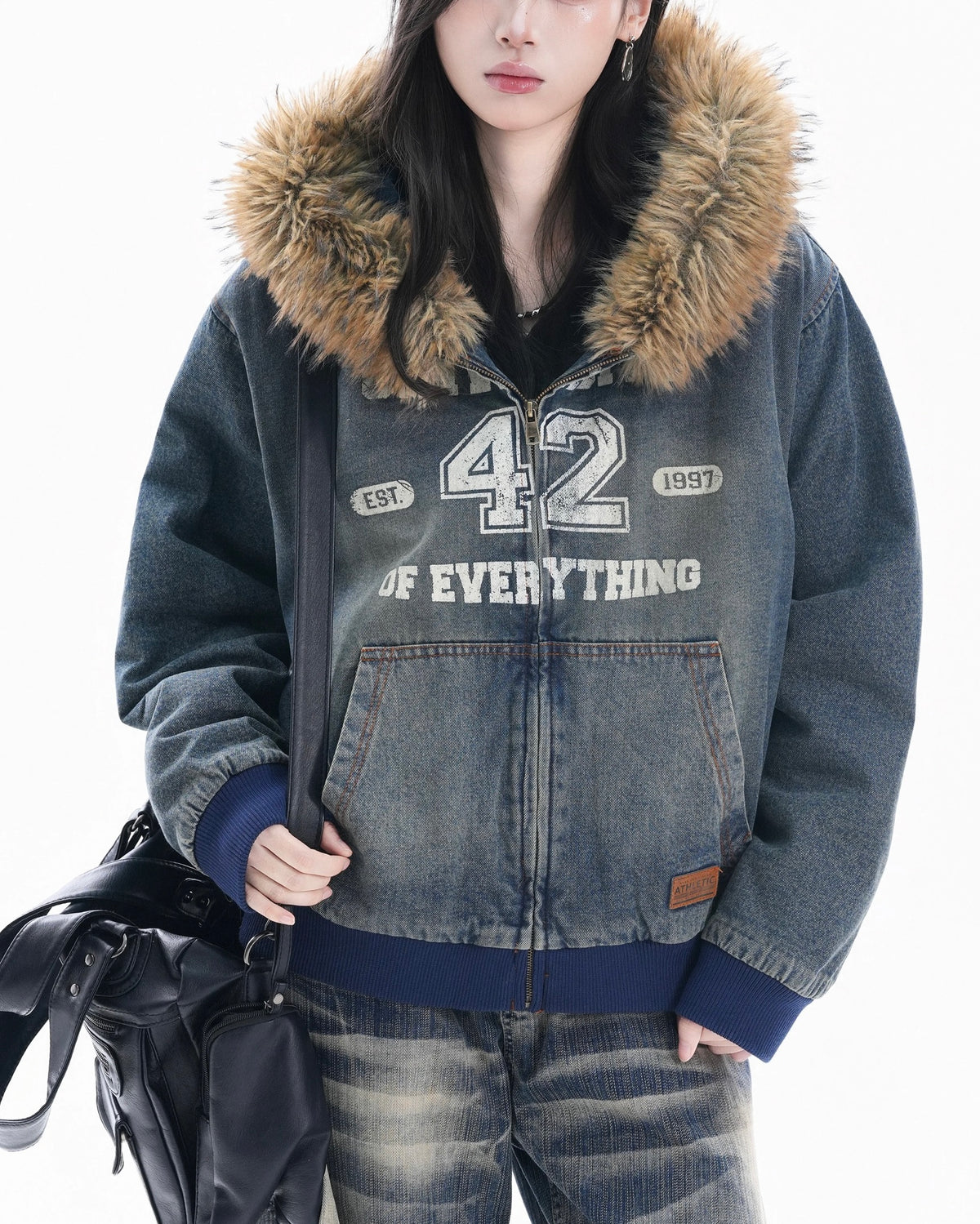 Distressed and thick denim jacket