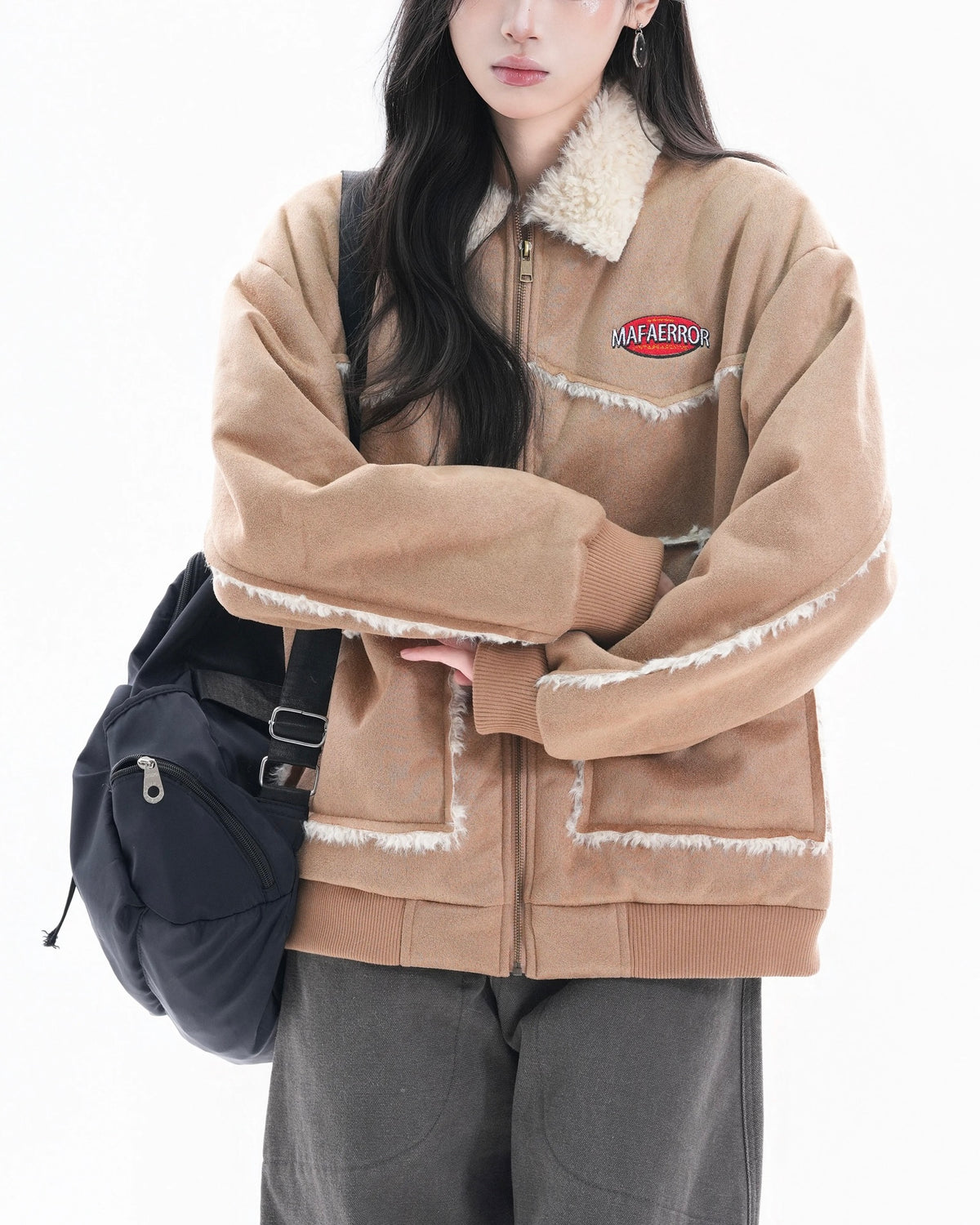 Retro letter embroidered jacket