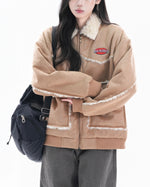 Retro letter embroidered jacket