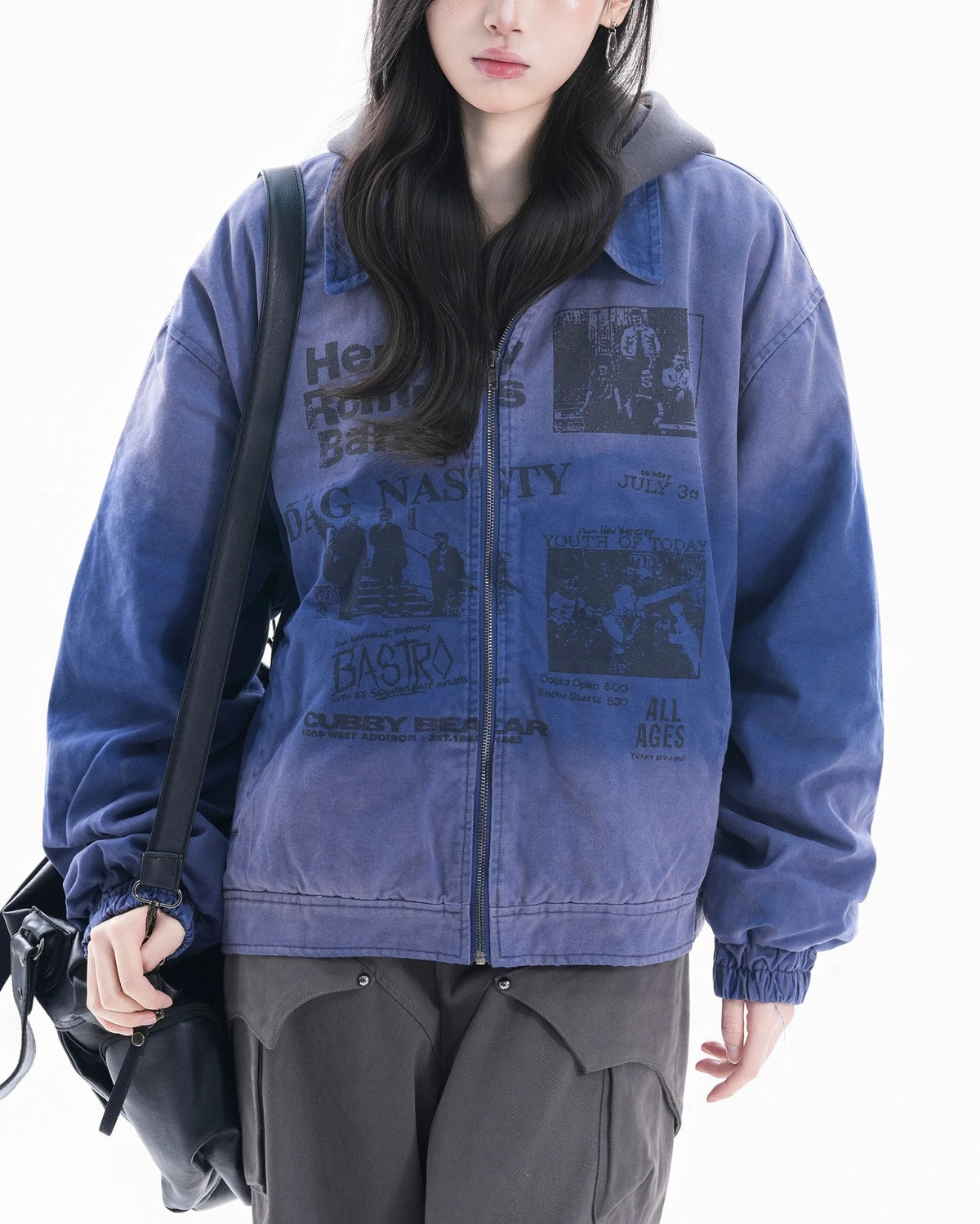 Washed fleece-lined jacket