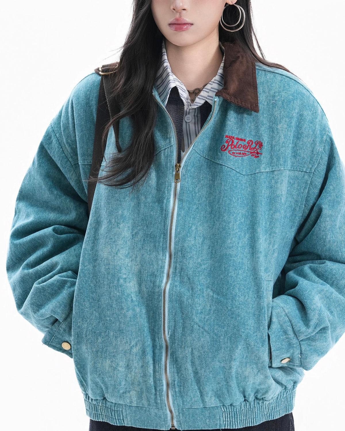 Retro patchwork letter jacket