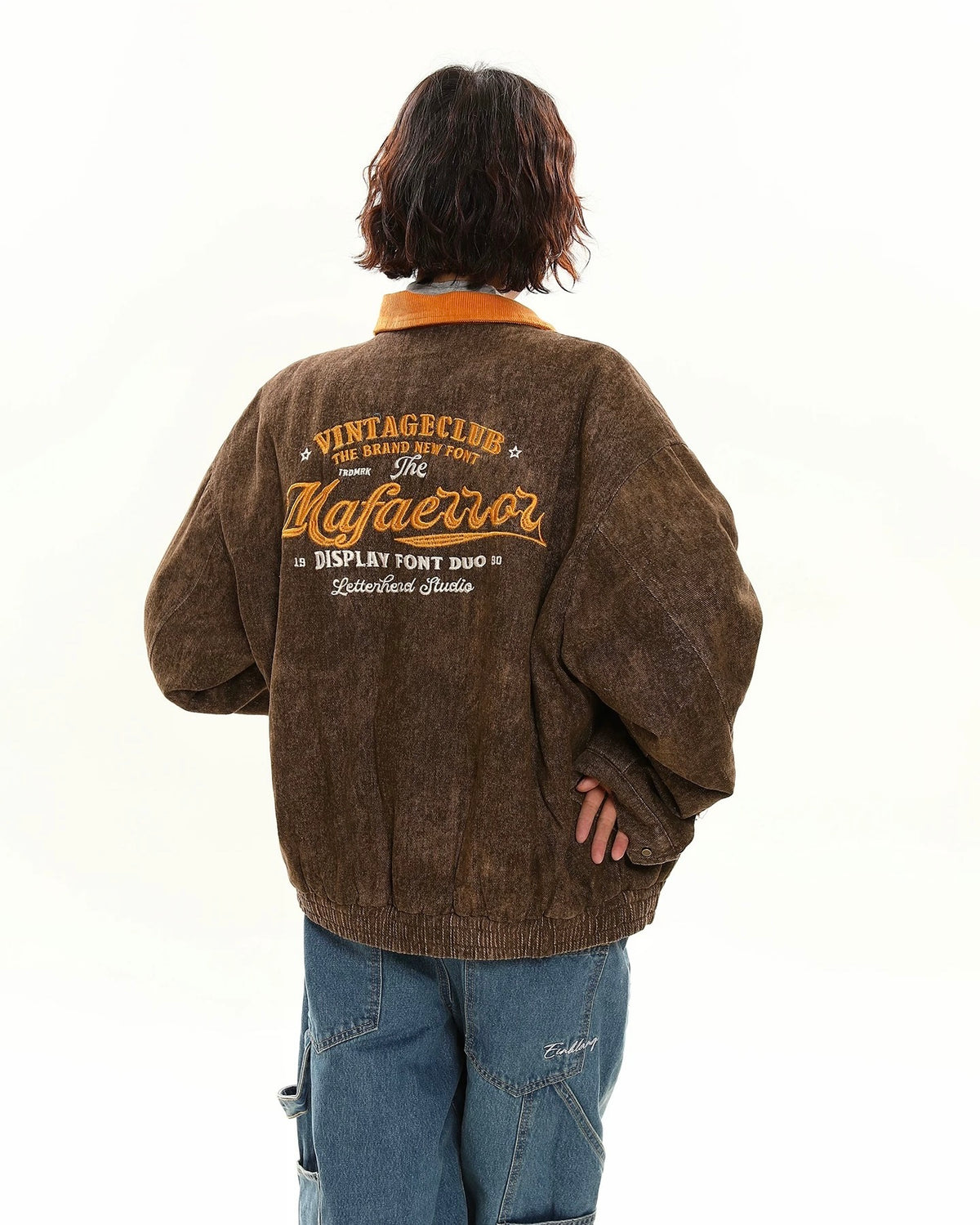 Retro patchwork letter jacket