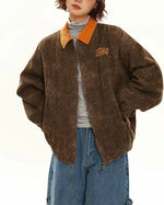 Retro patchwork letter jacket