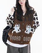 復古趣味小貓咪毛衣