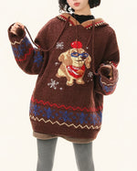 Retro puppy knit sweater