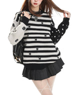 Star-striped knit sweater