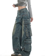 Multi-pocket cargo jeans