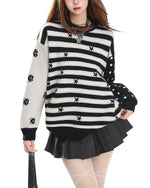 Star-striped knit sweater