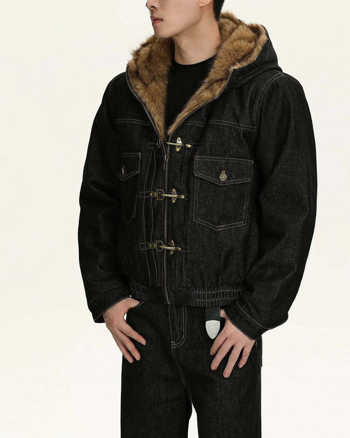 Retro hooded cotton jacket