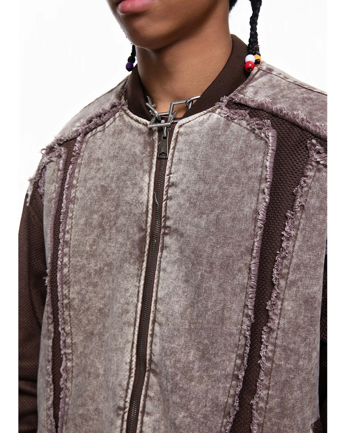 Unique color-blocked patchwork jacket